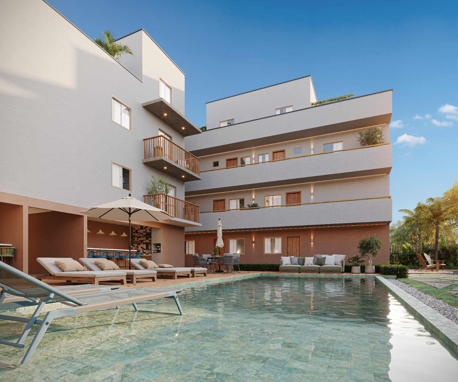 Área da piscina do Comandatuba Prime